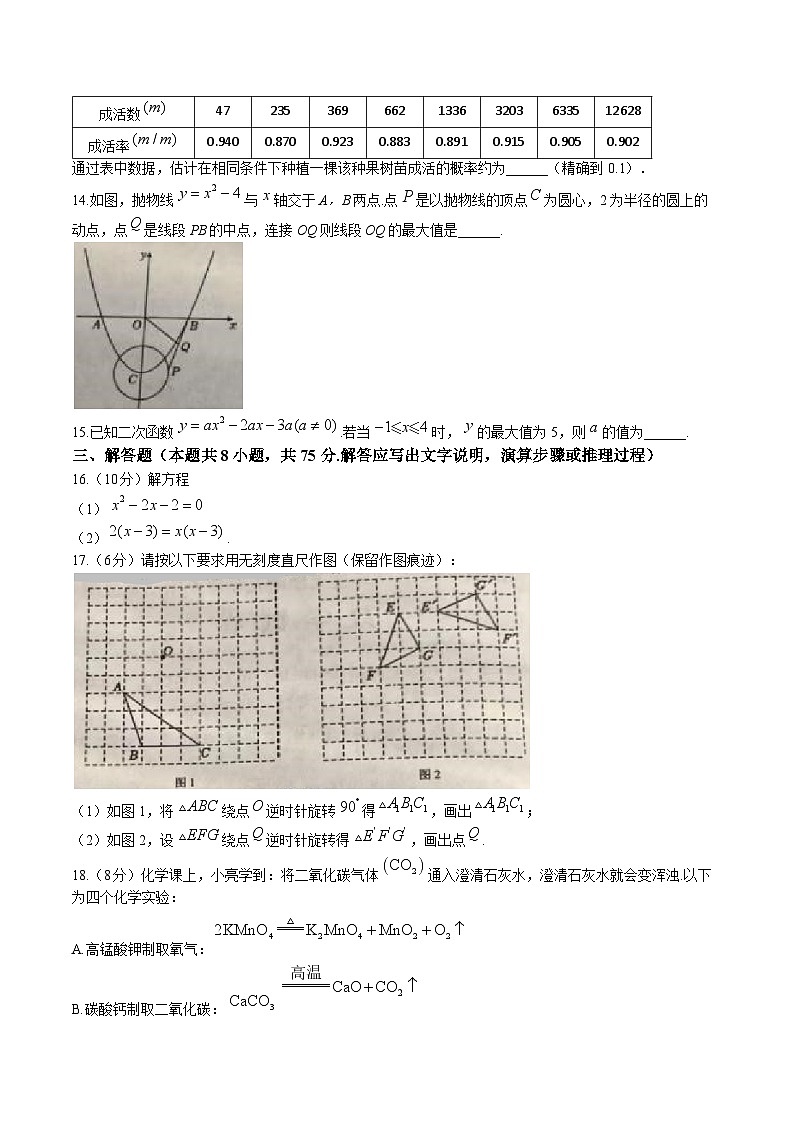 辽宁省营口市2025届九年级上学期1月期末考试数学试卷(含答案)第3页