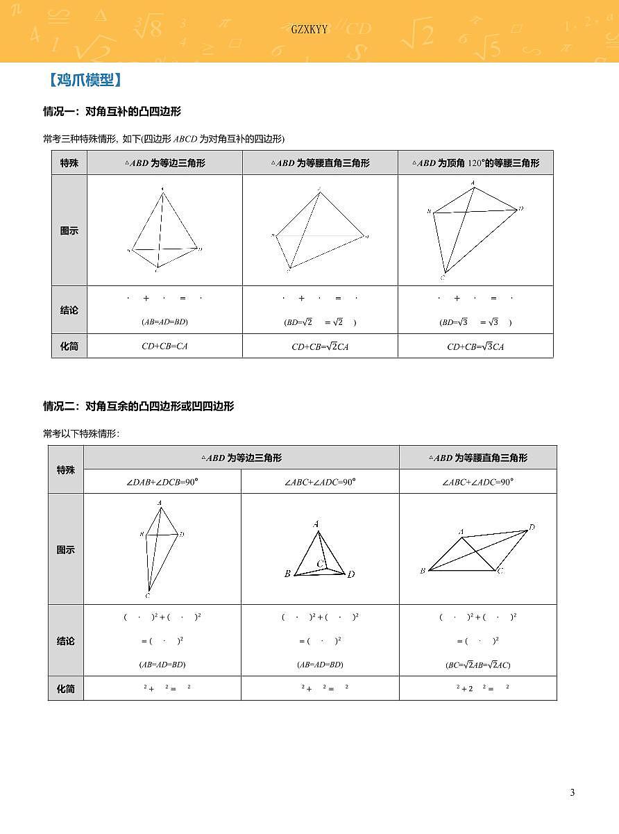 中考一模数学高频考前复习资料第3页