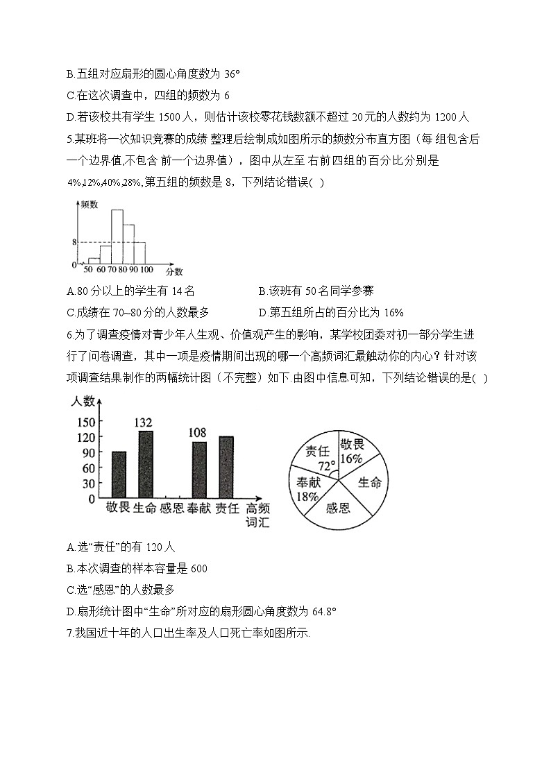 中考数学高频考点专项练习：专题20 考点46 统计图表及其应用 (1)及答案第3页
