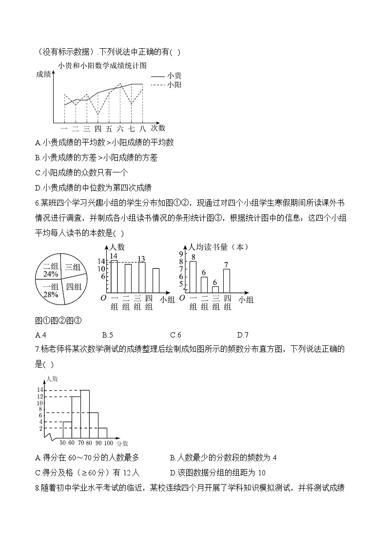 中考数学高频考点专项练习：专题20 统计综合训练 (2)及答案第2页