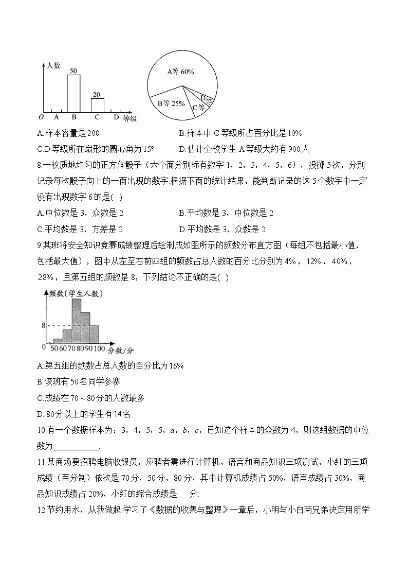 中考数学高频考点专项练习：专题20 统计综合训练 (3)及答案第3页