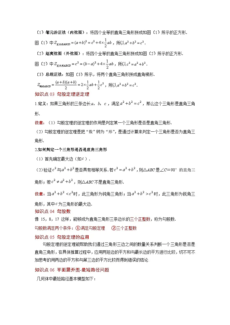 第17章 勾股定理（单元复习 6个知识点+10类题型突破）（含答案）-八年级下人教版数学期中考试复习资料第2页