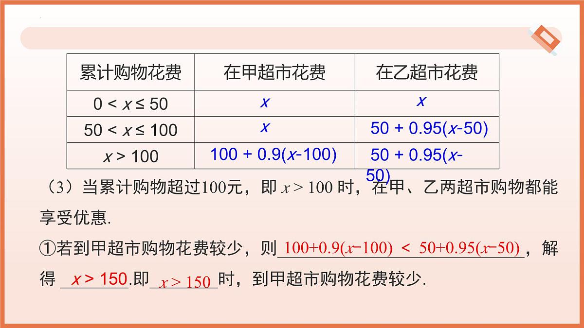11.2一元一次不等式（第3课时一元一次不等式的应用（2））课件 2025学年七年级数学下册人教版第8页
