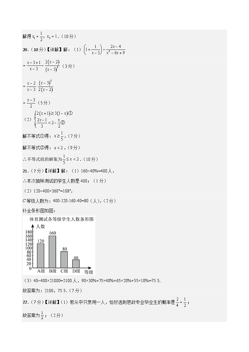 数学（徐州卷）（参考答案及评分标准）第2页