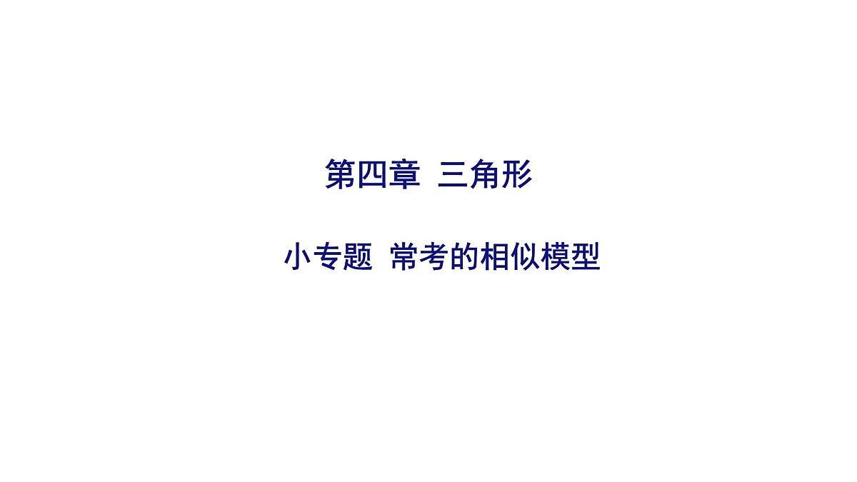 2025决胜中考河南数学一轮复习小专题 常考的相似模型课件第1页