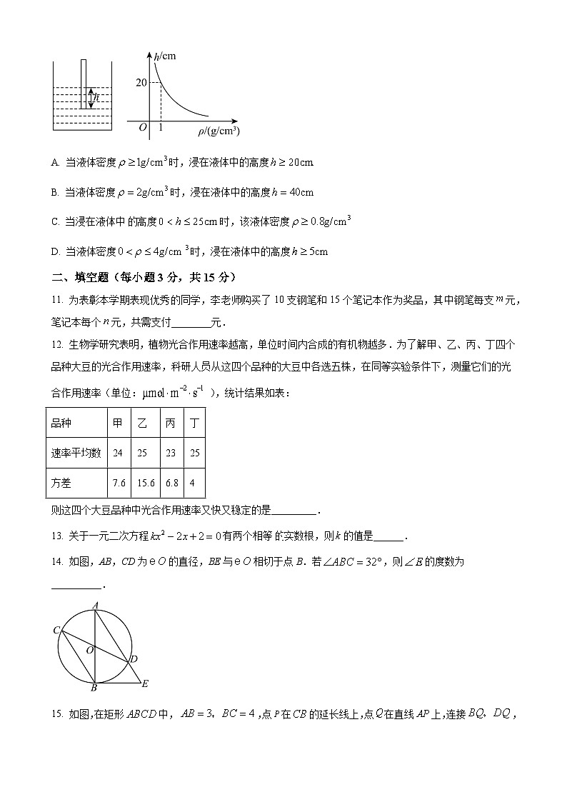 2025年河南省洛阳市洛龙区中考一模数学试题(含部分答案)第3页