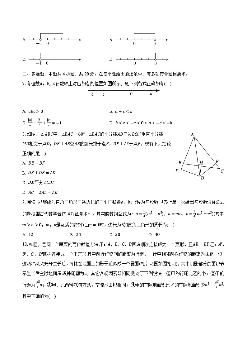 山东省潍坊市2025届九年级下学期中考模拟（一）数学试卷(含答案)第3页