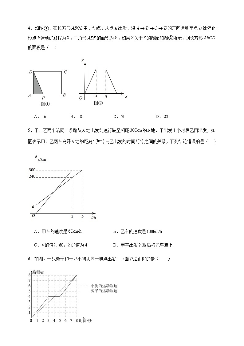 鲁科版五四制初中数学六年级下册 9.4 用图像表示变量之间的关系 同步练习（含解析）第2页