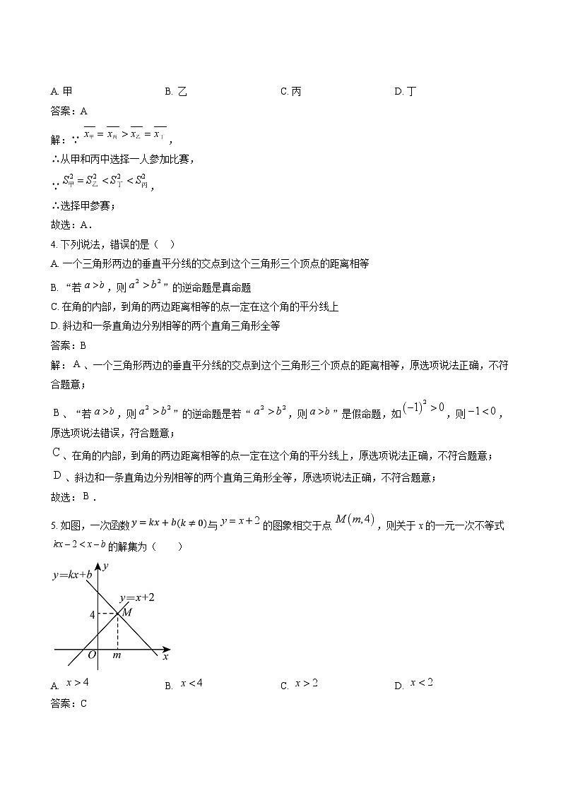 广东省深圳外国语学校2024-2025学年八年级上学期期末考试数学试卷(含解析)第2页