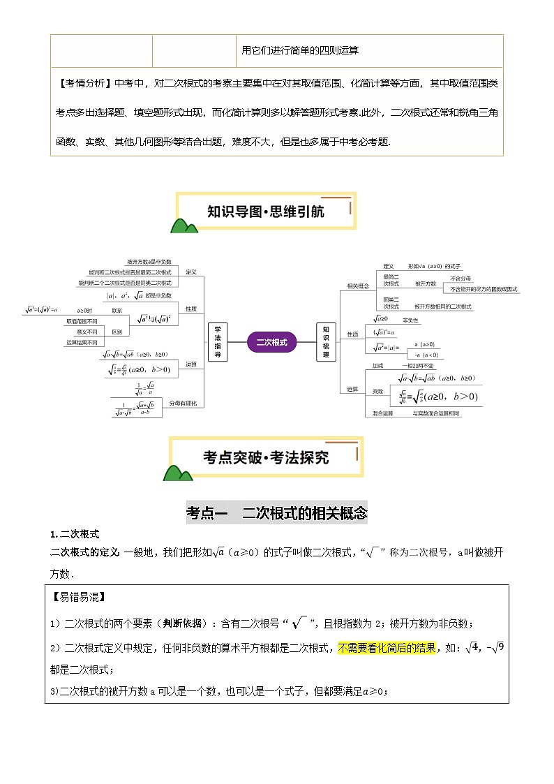 中考数学专题复习第04讲 二次根式(讲义，2考点+2命题点12种题型(含6种解题技巧))(解析版)第2页