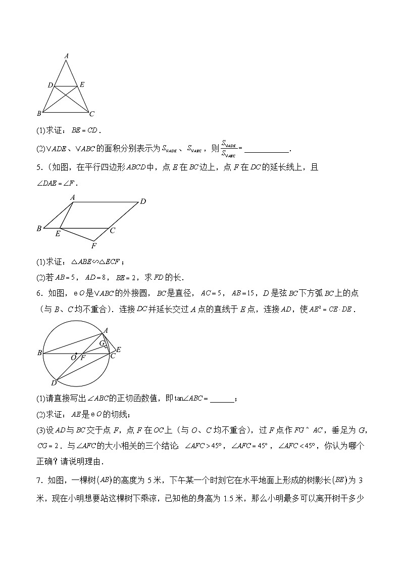 2025年中考数学二轮复习：相似三角形综合解答题 刷题练习题（含答案解析）第2页