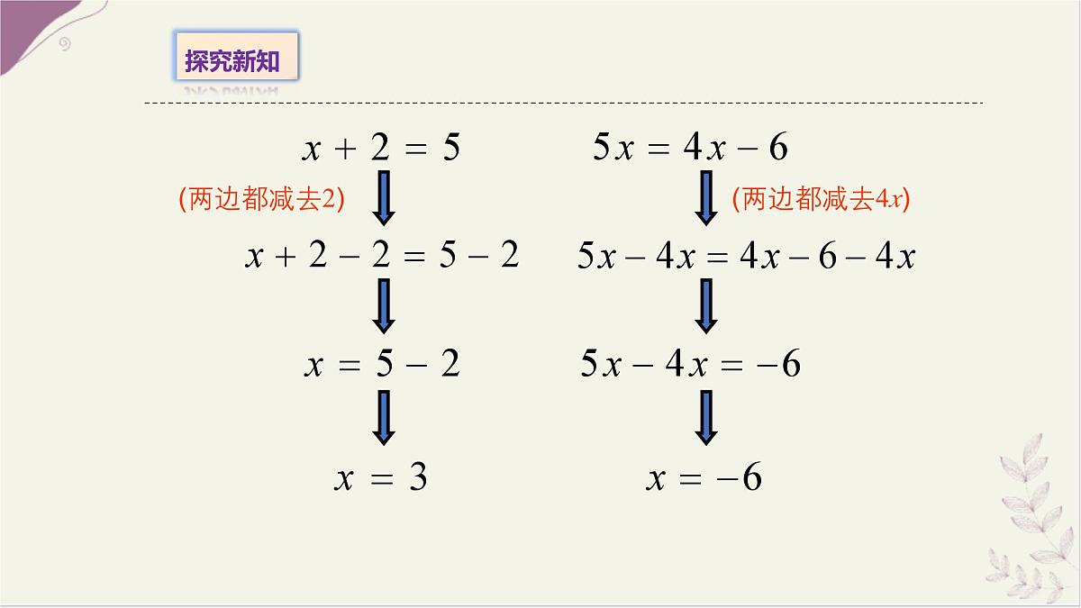 5.2.1等式的性质与方程的简单变形2- 课件 华东师大版（2024）数学七年级下册第6页