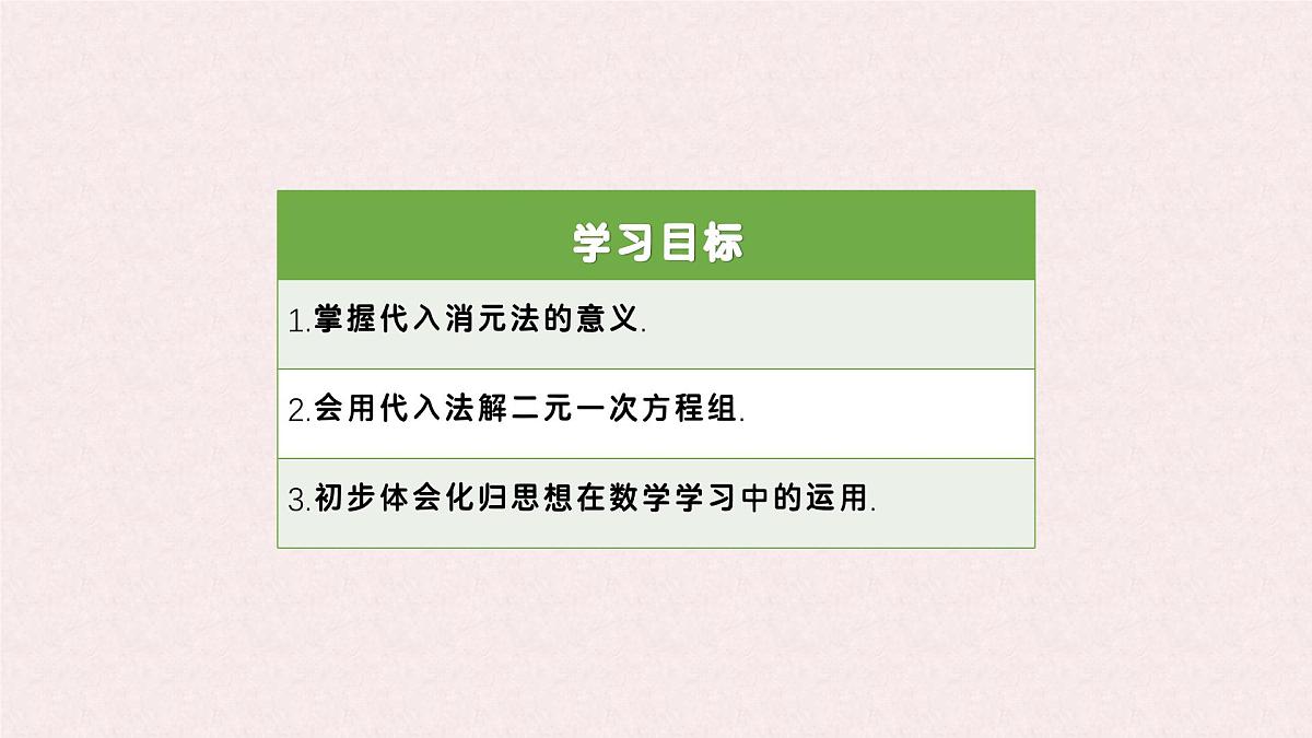 6.2 二元一次方程组的解法 课时1—代入消元法-课件 华东师大版（2024）数学七年级下册第2页