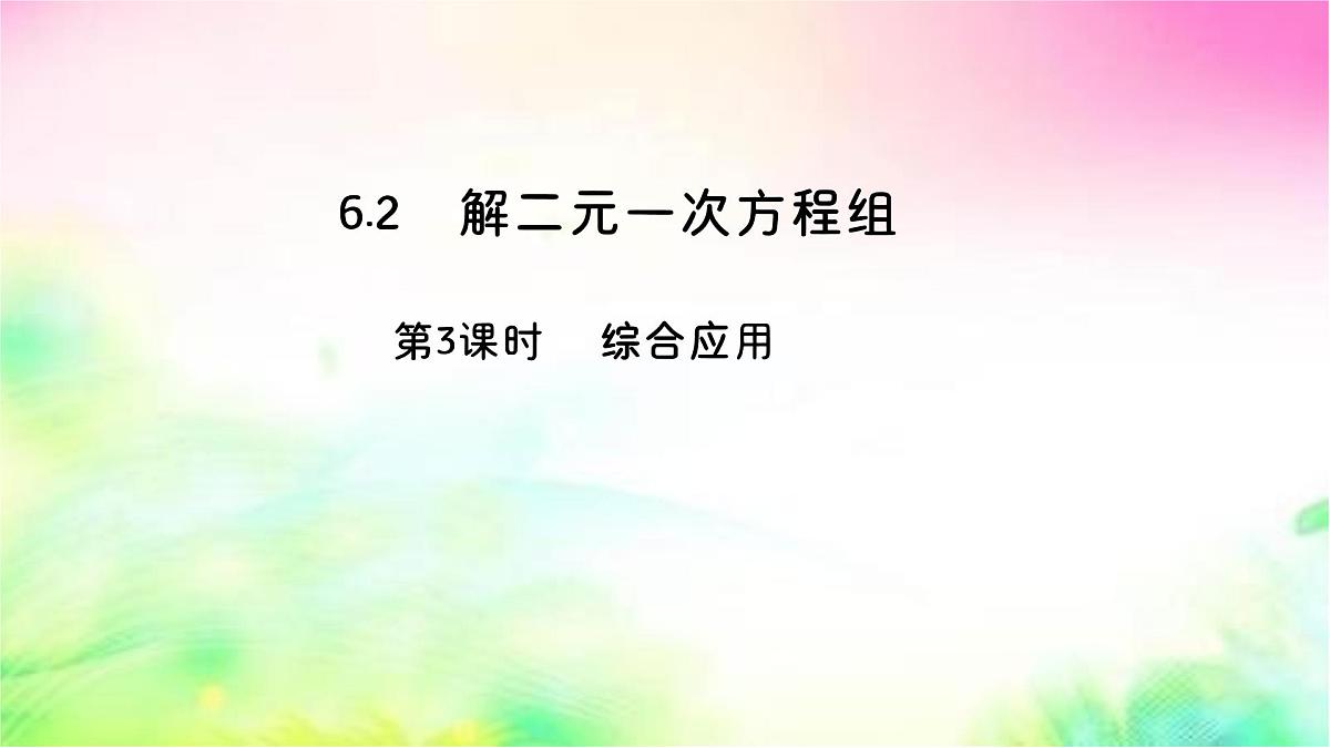 6.2二元一次方程组的解法 第3课时 综合应用 -课件 华东师大版（2024）数学七年级下册第1页