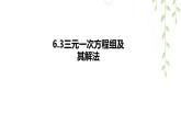 6.3三元一次方程組及其解法  -課件 華東師大版（2024）數(shù)學(xué)七年級下冊