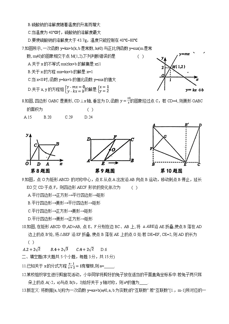 河南省驻马店市泌阳县2023-2024学年八年级下学期6月期末考试数学试卷(含答案)第2页