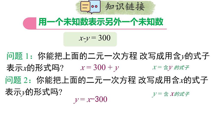 初中数学人教版（2024）七年级下册10.2.1  代入消元法 课件第4页