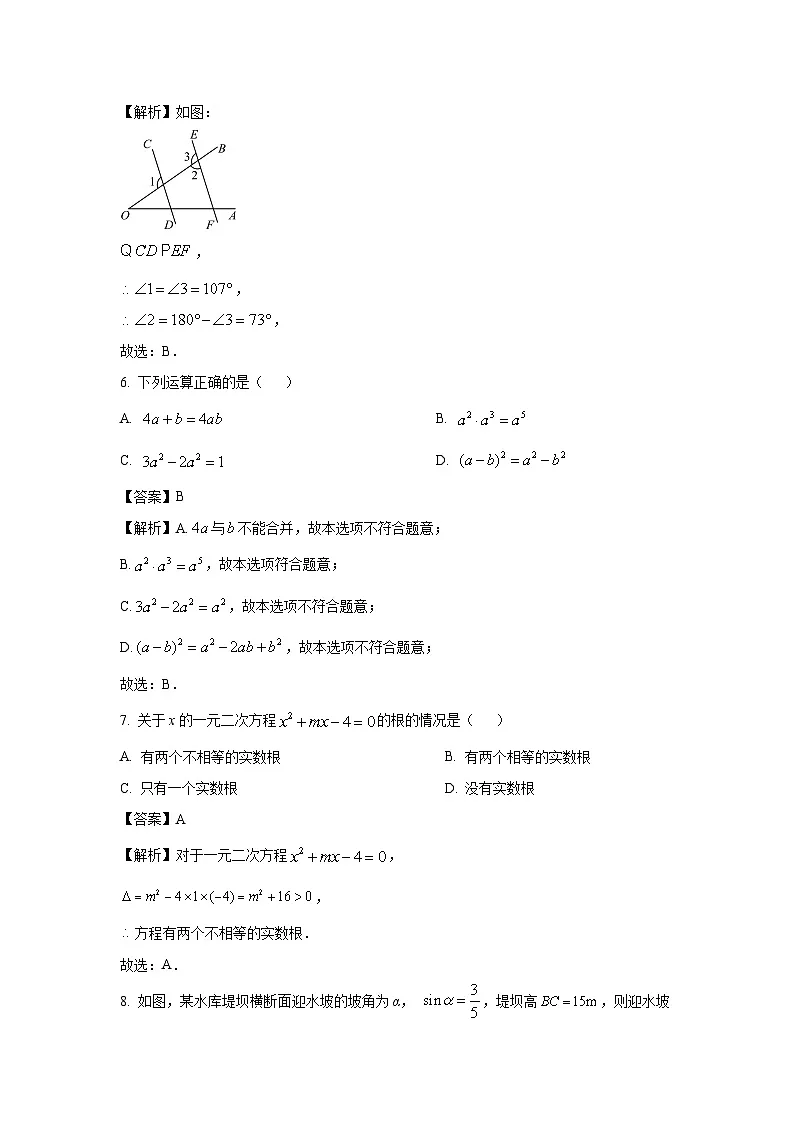 广西南宁地区2024年九年级下学期一模数学试卷（解析版）第3页