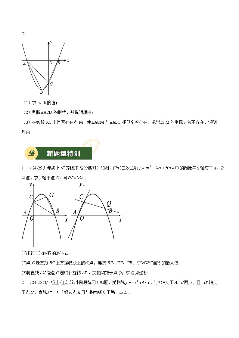备战2025年中考数学压轴专项（江苏专用）压轴专题04二次函数（相似三角形问题）（学生版）第2页