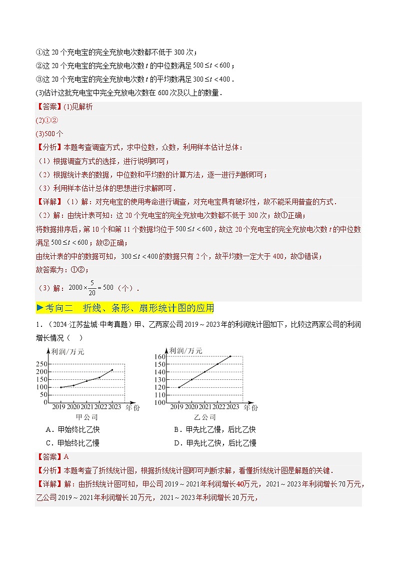 备战2025年中考数学真题汇编特训（江苏专用）专题17统计与概率（解析版）第3页