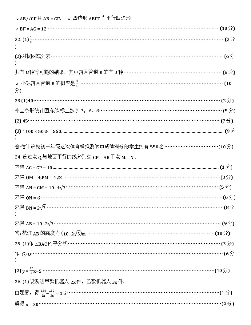 2025年江苏省无锡市惠山区数学中考二模试题答案第2页