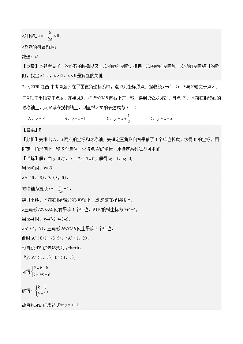专题06 二次函数(5年真题5个考点+1年模拟7个考点）解析版第2页