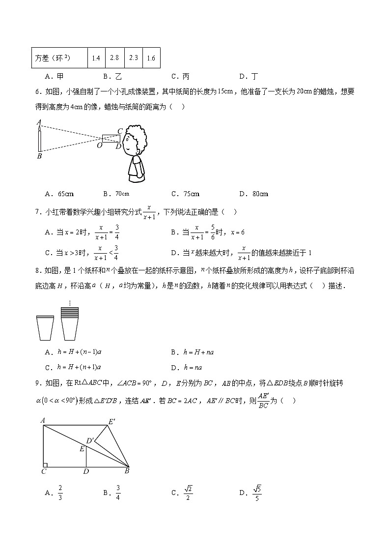 浙江省舟山市2024届九年级下学期中考一模数学试卷(含解析)第2页