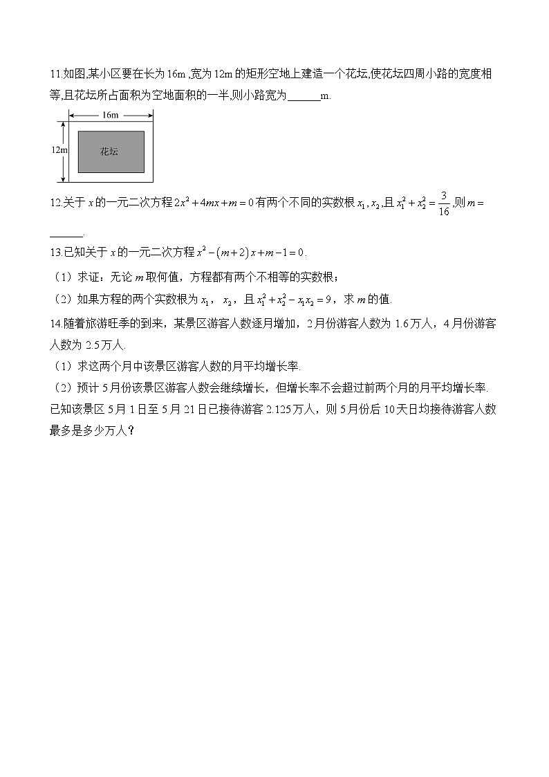 2025届中考数学一轮复习方程与不等式专项训练5 一元二次方程(含答案)第2页