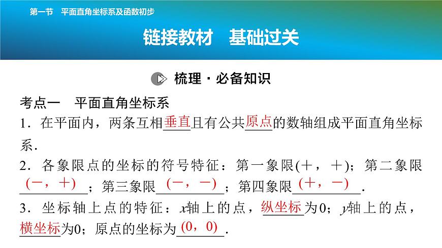 2025年中考数学总复习课件(山东省专用)12 第一部分 第三章 第一节 平面直角坐标系及函数初步第8页