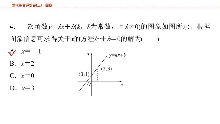 2025年中考数学总复习课件(山东省专用)19 第一部分 第三章 章末综合评价卷(三) 函数第5页