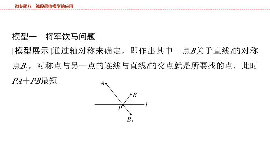 2025年中考数学总复习课件(山东省专用)41 第一部分   第七章 微专题八 线段最值模型的应用第2页