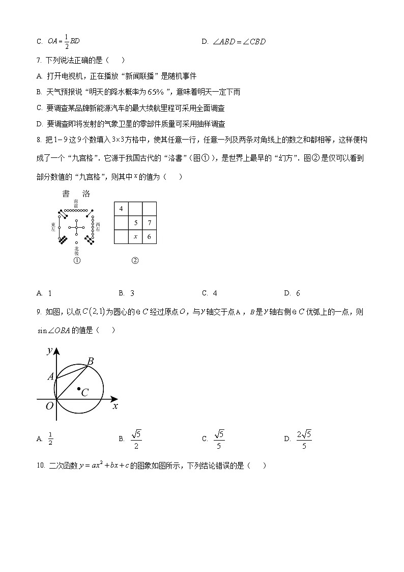 2025年湖北省咸宁市中考二模数学试题（中考模拟）(001)第2页