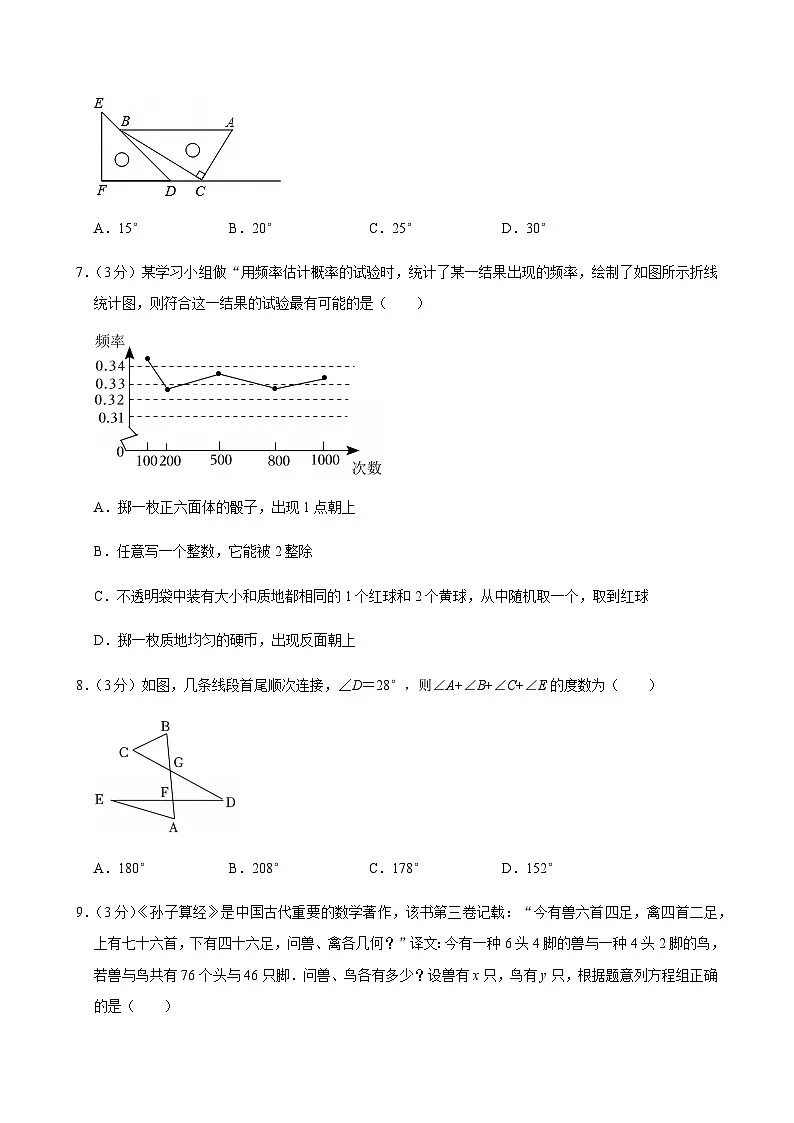 2024-2025学年山东省烟台市龙口市七年级（下）期中数学试卷（五四学制）第2页