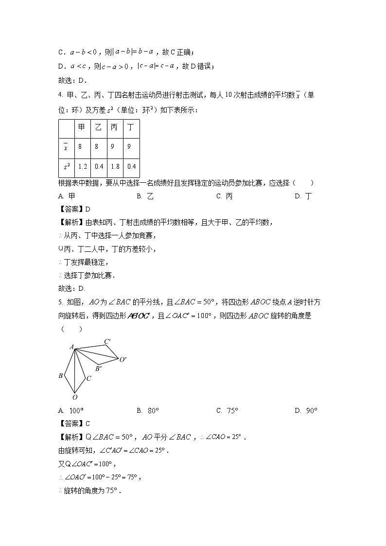 山东省德州市夏津县2024年中考二模数学试卷（解析版）第2页
