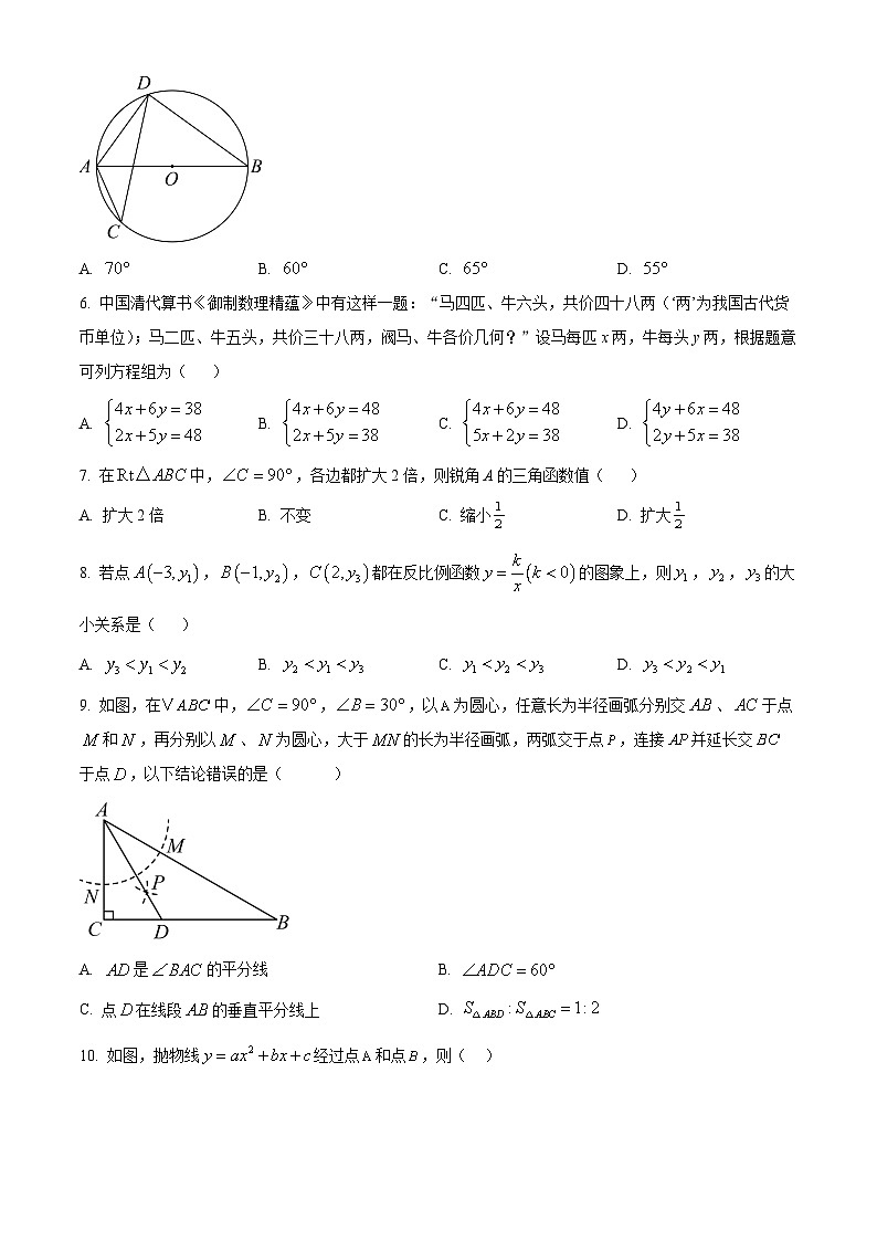 广东省广州市第一一三中学2024-2025学年下学期3月月考九年级数学试卷（原卷版+解析版）第2页