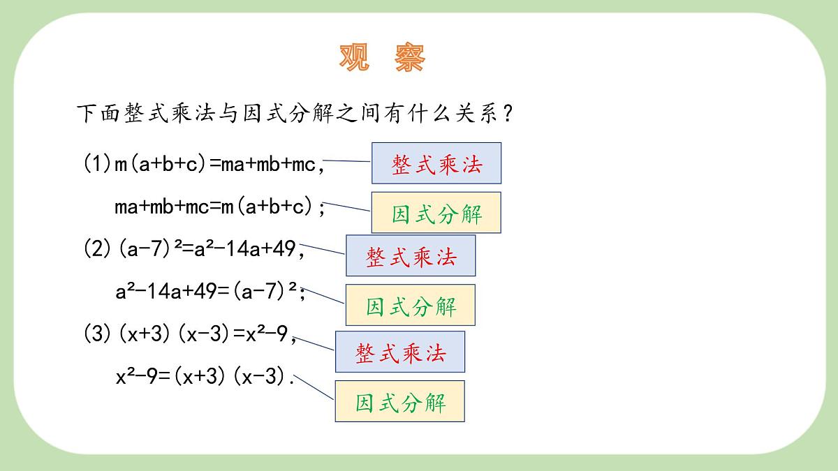 8.4 因式分解 第1课时 课件 沪科版（2024）数学 七年级下册第5页