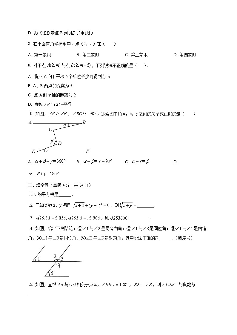 福建省厦门市翔安2024-2025学年下学期3月七年级数学月考卷（含答案）第2页