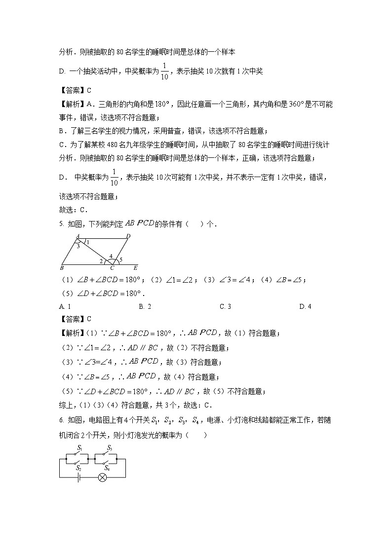 四川省德阳市广汉市2024年中考二模数学试卷（解析版）第2页