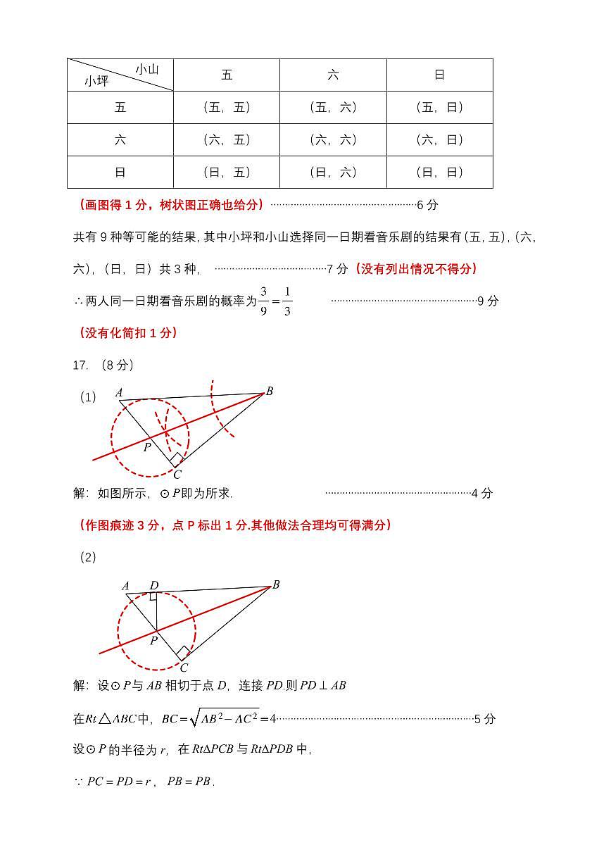 2025年深圳坪山区中考二模数学答案第3页