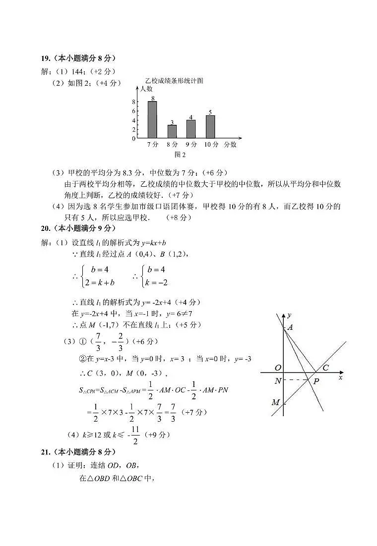 秦皇岛海港区一模数学答案第2页