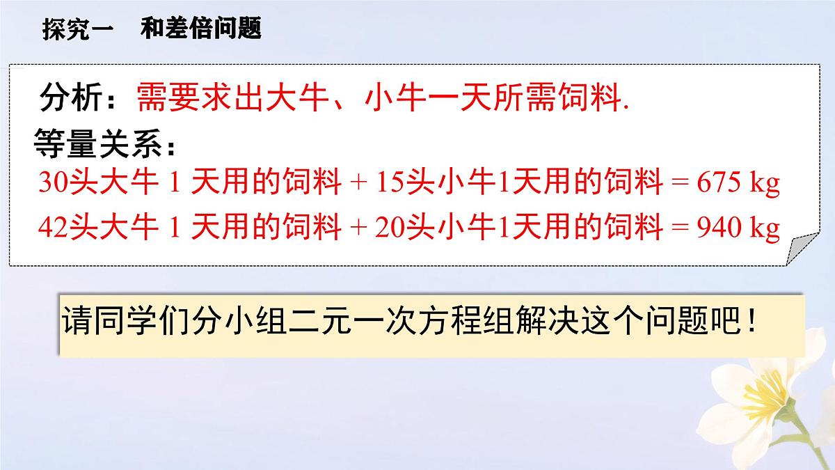 初中数学人教版（2024）七年级下册10.3  实际问题与二元一次方程组第1课时 课件第4页