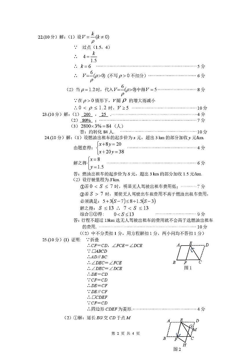 2025年江苏省盐城市盐都区中考二模数学答案第2页