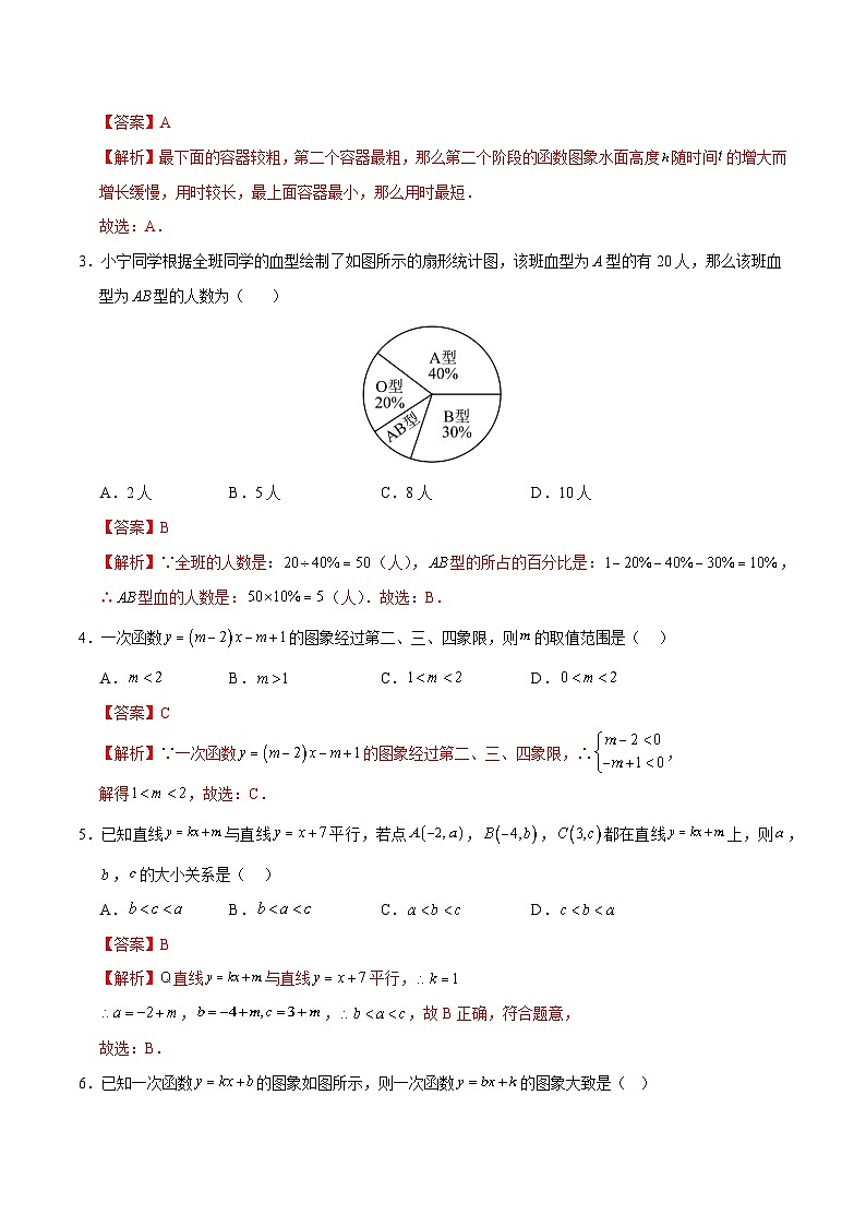 八年级数学月考卷（全解全析）（冀教版）第2页