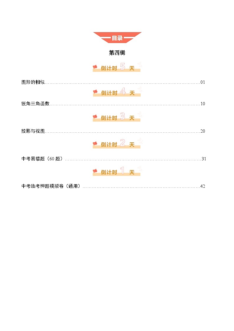 2025年中考考前冲刺攻略教案：数学（四）（原卷版）第1页