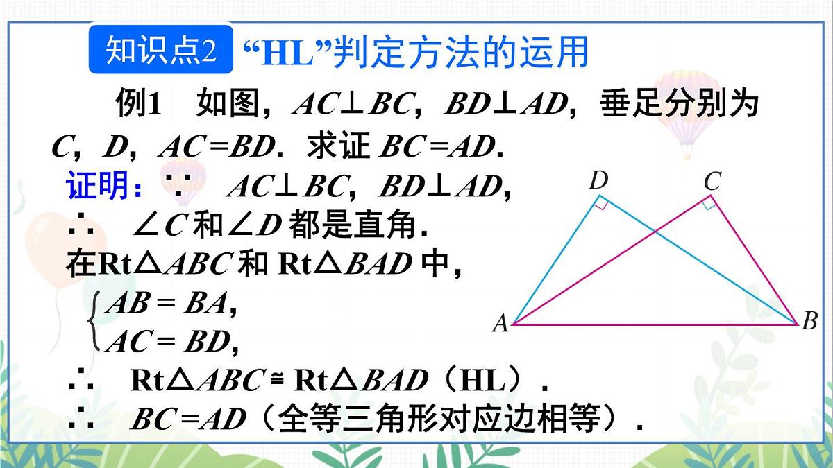 第4课时 用“HL”判定直角三角形全等第8页