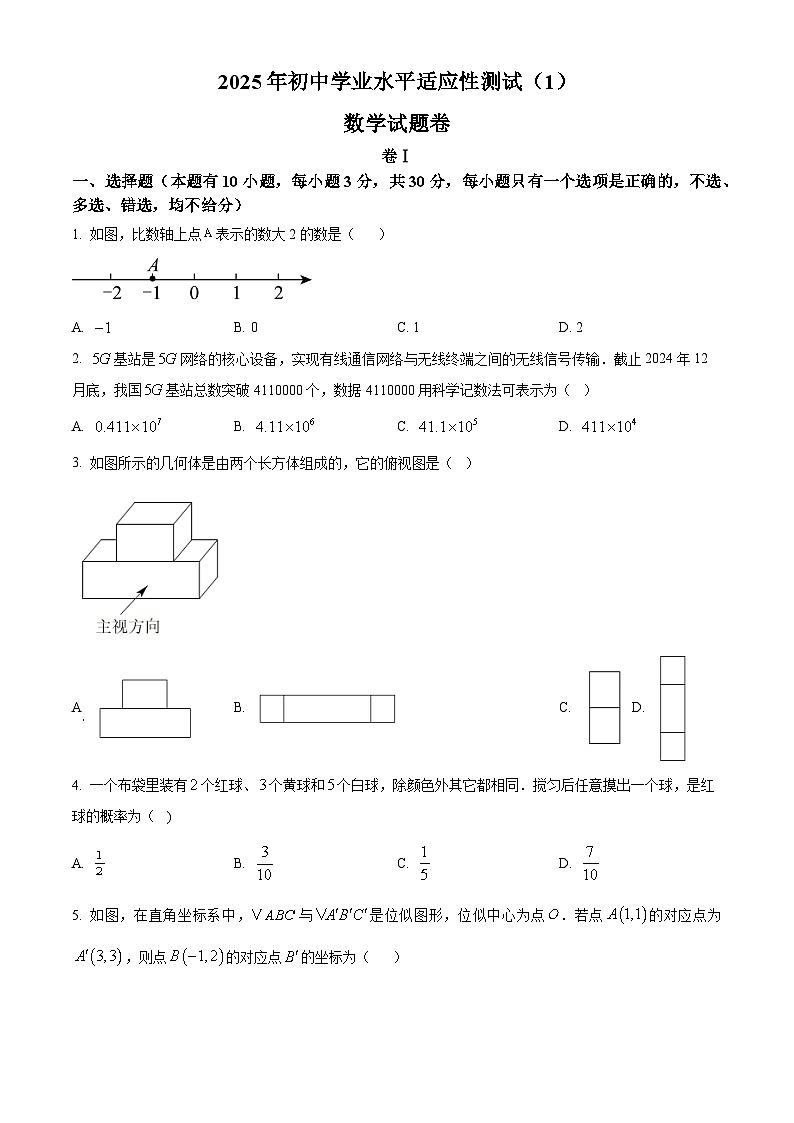 浙江省杭州树兰中学2024-2025学年九年级下学期第一次月考数学试题（原卷版+解析版）第1页