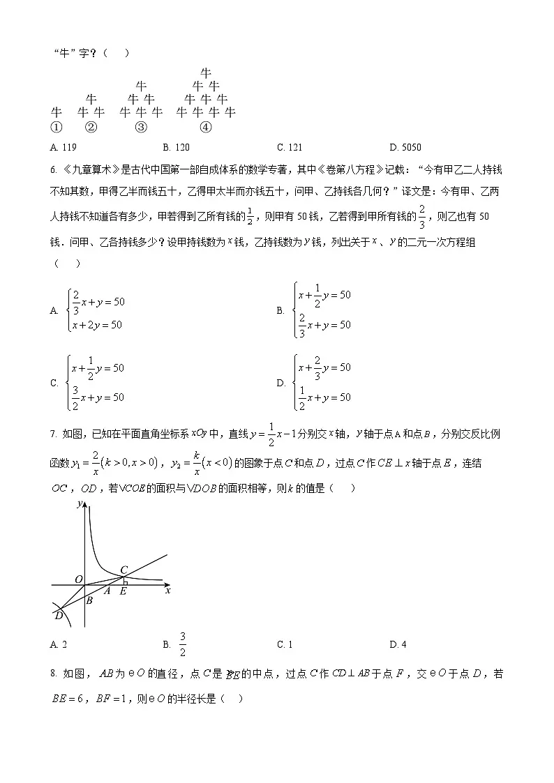 重庆市复旦中学2024-2025学年九年级下册3月月考数学试卷（原卷版+解析版）第2页