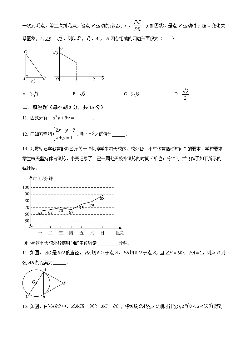 2024年河南省平顶山市鲁山县西北七校中考三模数学试卷（中考模拟）第3页