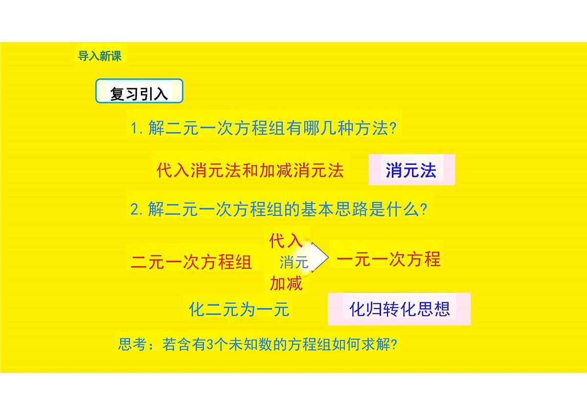 10.4三元一次方程组的解法课件 2024-2025学年人教版七年级数学下册第3页