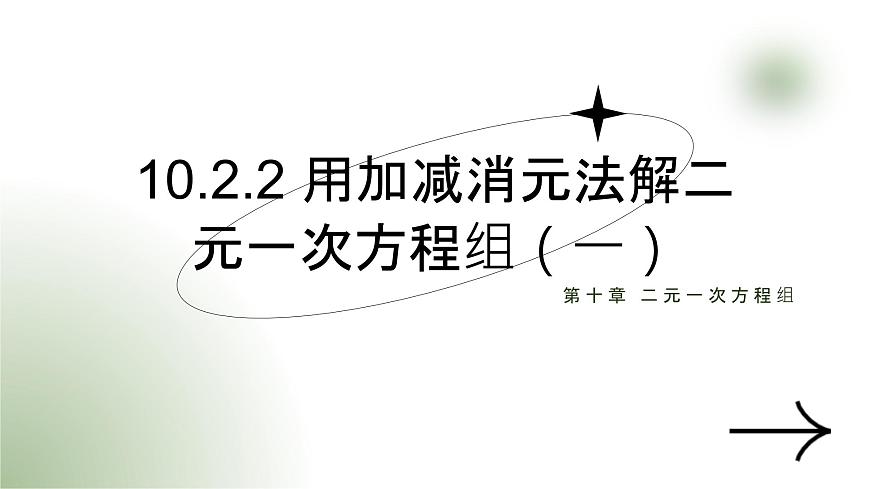 10.2.2 用加减消元法解二元一次方程组　课件　 2024-2025学年人教版七年级数学下册第1页